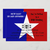 Invitation baby shower avec Drapeau de San Antonio (Devant / Derrière)