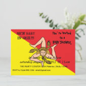 Invitation baby shower avec Drapeau de Sicile, Ita (Debout devant)