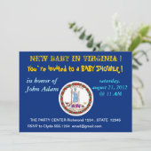 Invitation baby shower avec drapeau de Virginie (Debout devant)