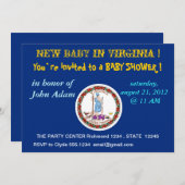 Invitation baby shower avec drapeau de Virginie (Devant / Derrière)