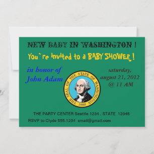 Invitation baby shower avec drapeau de Washington