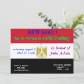 Invitation baby shower avec drapeau d'Egypte (Debout devant)
