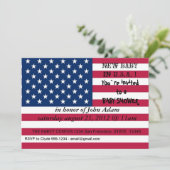 Invitation baby shower avec drapeau des États-Unis (Debout devant)