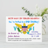 Invitation baby shower avec drapeau des îles Vierg (Debout devant)