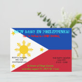 Invitation baby shower avec drapeau des Philippine (Debout devant)