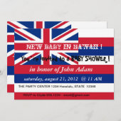 Invitation baby shower avec drapeau d'Hawaï (Devant / Derrière)