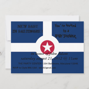 Invitation baby shower avec Drapeau d'Indianapolis