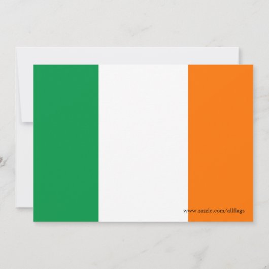 Invitation baby shower avec drapeau d'Irlande (Dos)