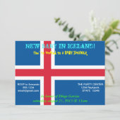 Invitation baby shower avec drapeau d'Islande (Debout devant)