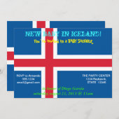 Invitation baby shower avec drapeau d'Islande (Devant / Derrière)