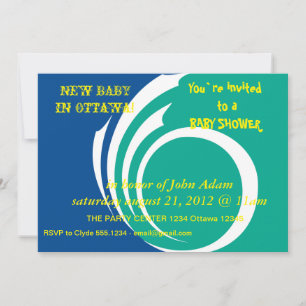 Invitation baby shower avec drapeau d'Ottawa, Cana