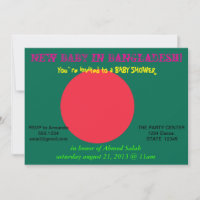 Invitation baby shower avec drapeau du Bangladesh