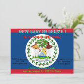 Invitation baby shower avec drapeau du Belize (Debout devant)