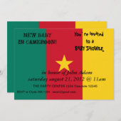Invitation baby shower avec drapeau du Cameroun (Devant / Derrière)