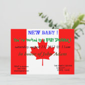 Invitation baby shower avec drapeau du Canada (Debout devant)