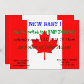 Invitation baby shower avec drapeau du Canada (Devant / Derrière)
