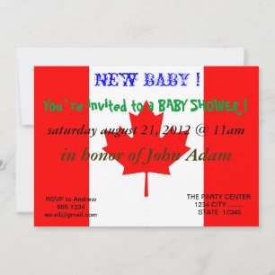 Invitation baby shower avec drapeau du Canada
