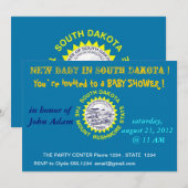Invitation baby shower avec drapeau du Dakota du S (Devant / Derrière)