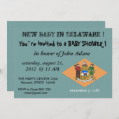 Invitation baby shower avec drapeau du Delaware (Devant / Derrière)
