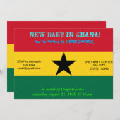 Invitation baby shower avec drapeau du Ghana (Devant / Derrière)