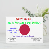 Invitation baby shower avec drapeau du Japon (Debout devant)