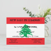 Invitation baby shower avec drapeau du Liban (Debout devant)