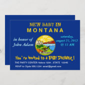 Invitation baby shower avec Drapeau du Montana (Devant / Derrière)