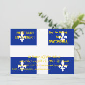 Invitation baby shower avec drapeau du Québec (Debout devant)