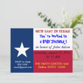 Invitation baby shower avec drapeau du Texas (Debout devant)