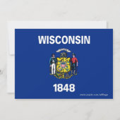 Invitation baby shower avec drapeau du Wisconsin (Dos)