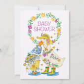 Invitation baby shower avec le canard et le poussi (Devant)