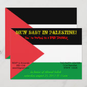 Invitation baby shower avec le drapeau de la Pales (Devant / Derrière)