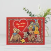 Invitation baby shower avec Nounours (Debout devant)