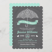 Invitation Baby shower avec parapluie (Devant / Derrière)