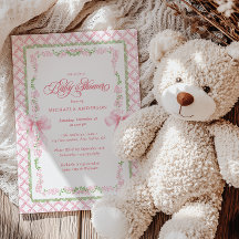 Baby Shower avec Ruban Floral à l'Aquarelle Grandm