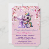 Invitation baby shower avec thème Unicorn (Devant)