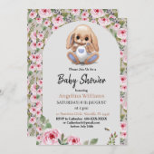 Invitation baby shower avec un design mignon (Devant / Derrière)
