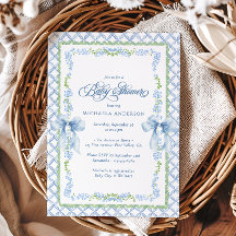 Baby-shower avec un nœud floral aquarelle grandmil