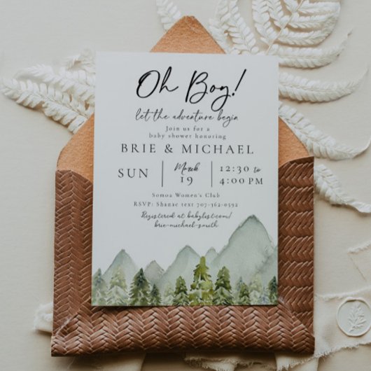 Invitation Baby shower aventure | Aquarelles