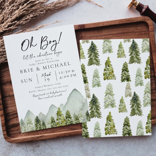 Invitation Baby shower aventure | Aquarelles