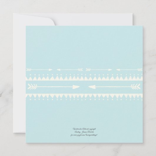 Invitation Baby shower Aventure Commencer Teepee Ours Cerf Bl (Dos)