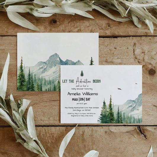 Invitation Baby Shower Aventure de Verdure Rustique