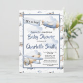 Invitation Baby shower avion (Debout devant)