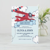 Invitation Baby Shower Avion (Debout devant)