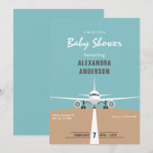 Invitation Baby Shower Avion (Devant / Derrière)