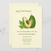 Invitation Baby shower Avocado (Devant / Derrière)