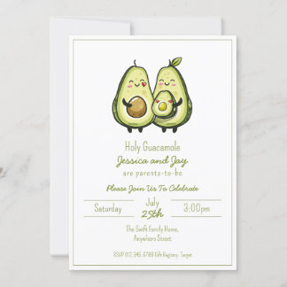 Invitation Baby shower Avocado