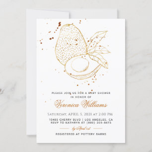 Invitation Baby shower Avocado