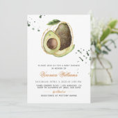 Invitation Baby shower Avocado (Debout devant)