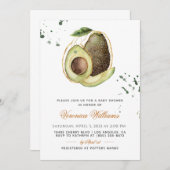 Invitation Baby shower Avocado (Devant / Derrière)